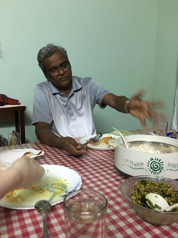 Dinner in Father Xavier's childhood home (now his brother's home), Ernakulam, Kerala, India