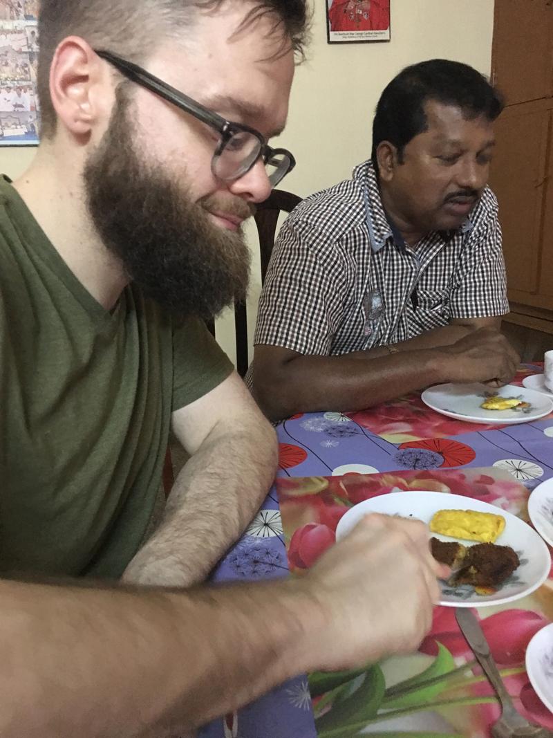 Me and Kuttan enjoying some tea and snacks around Ernakulam, Kerala, India