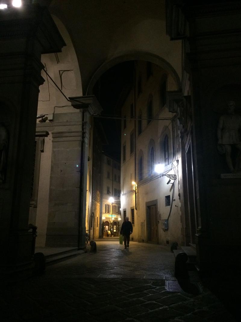 Streets at night, Florence, Italy