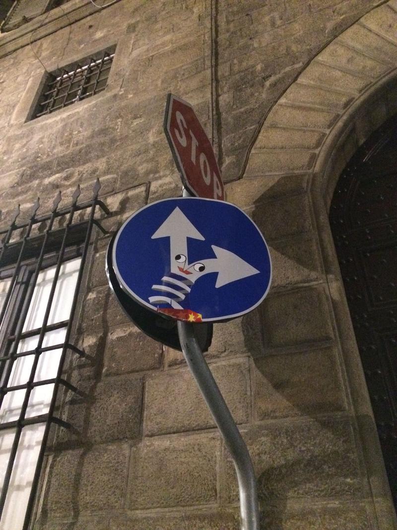 Creative street signage: spring around the corner, Florence, Italy