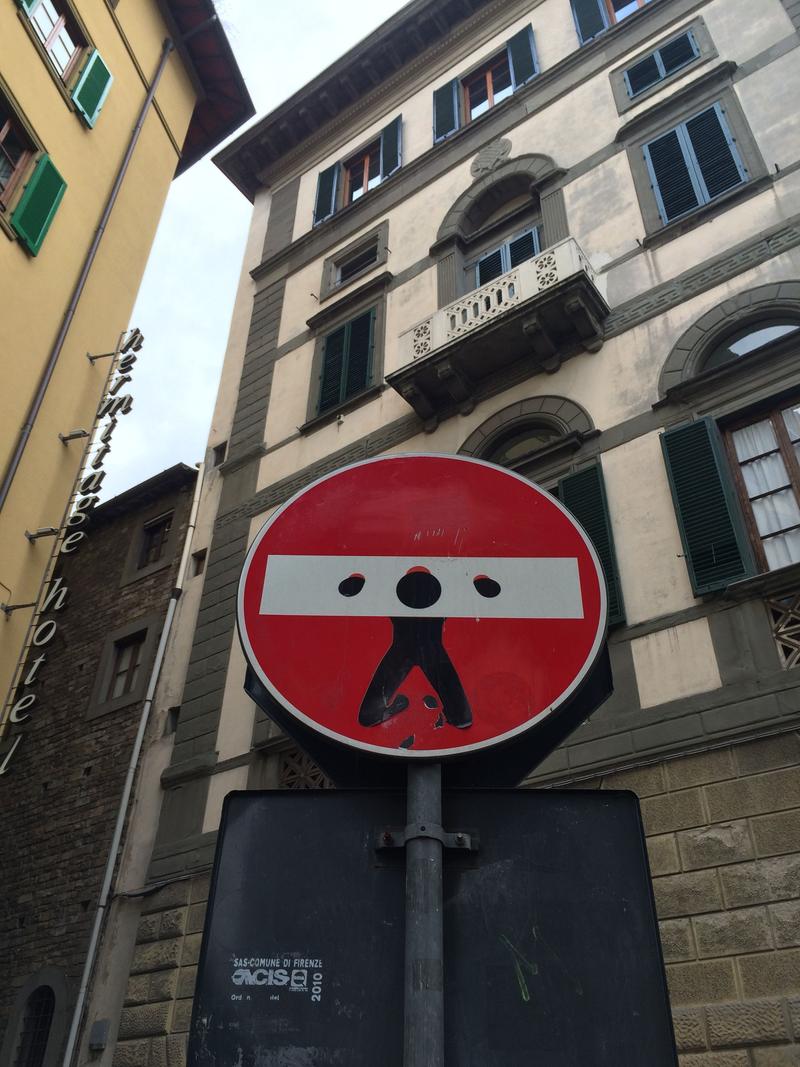 Creative street signage: the stockade, Florence, Italy