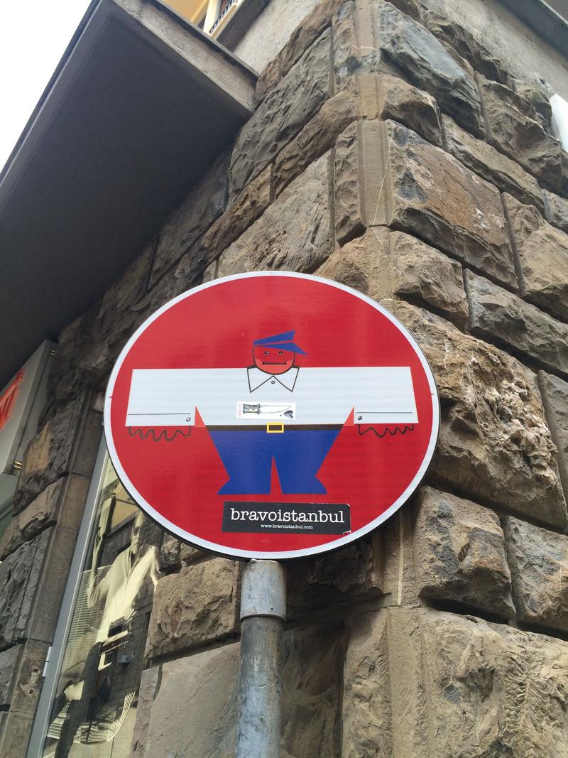 Creative street signage: the post person, Florence, Italy