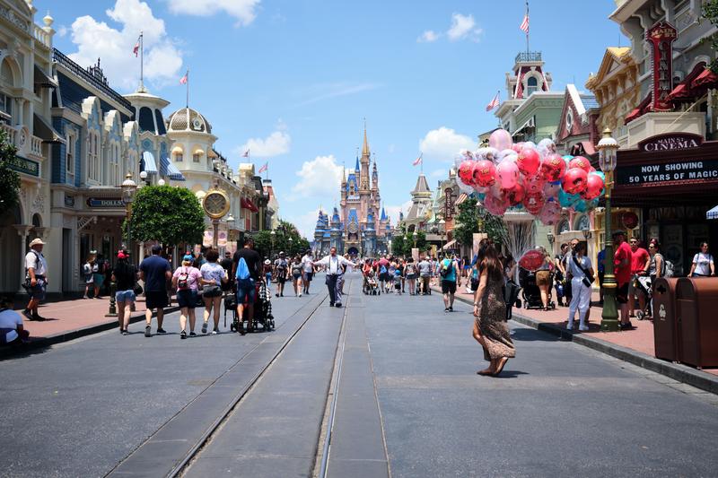 Main Street, 50th Anniversary Castle, Magic Kingdom, Walt Disney World.
