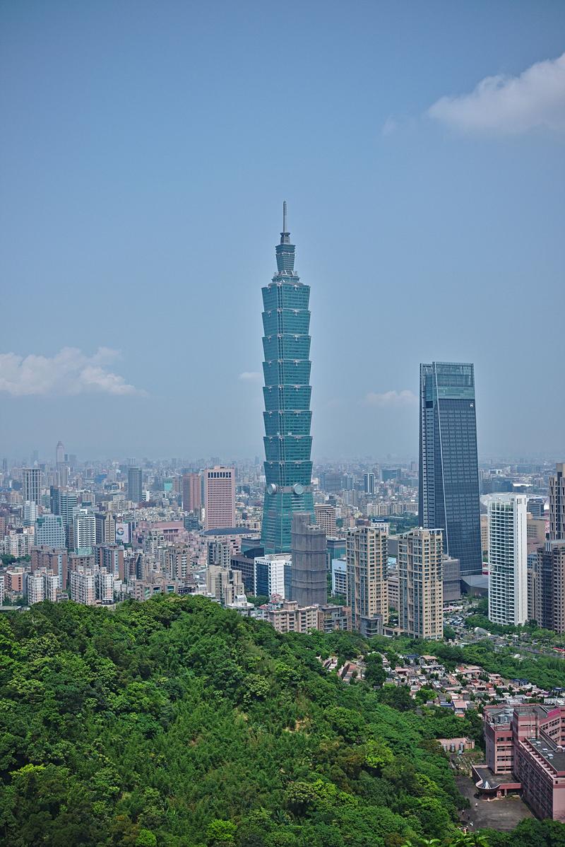 Taipei 101 as viewed from Elephant mountain, Taipei, Taiwan