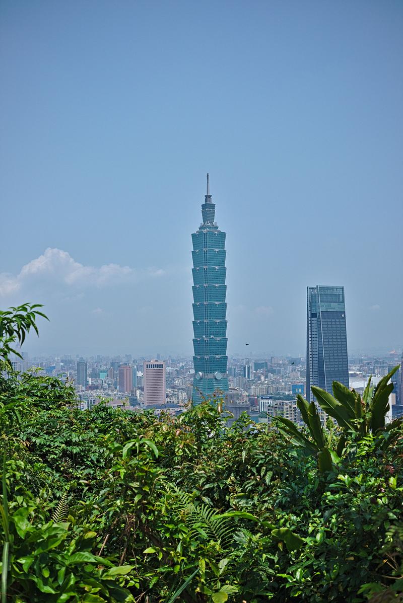 Taipei 101 as viewed from Elephant mountain, Taipei, Taiwan