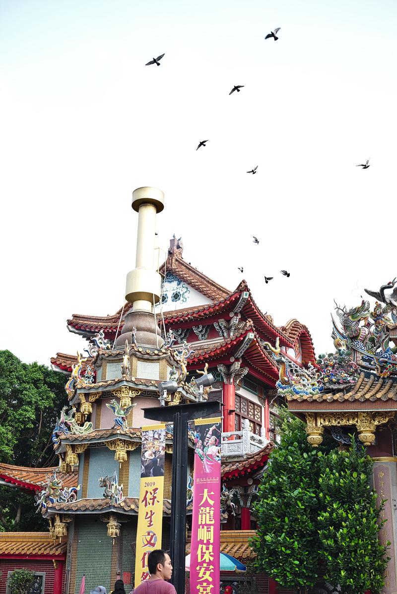 Birds in flight above Boa’an Temple – Taipei, Taiwan