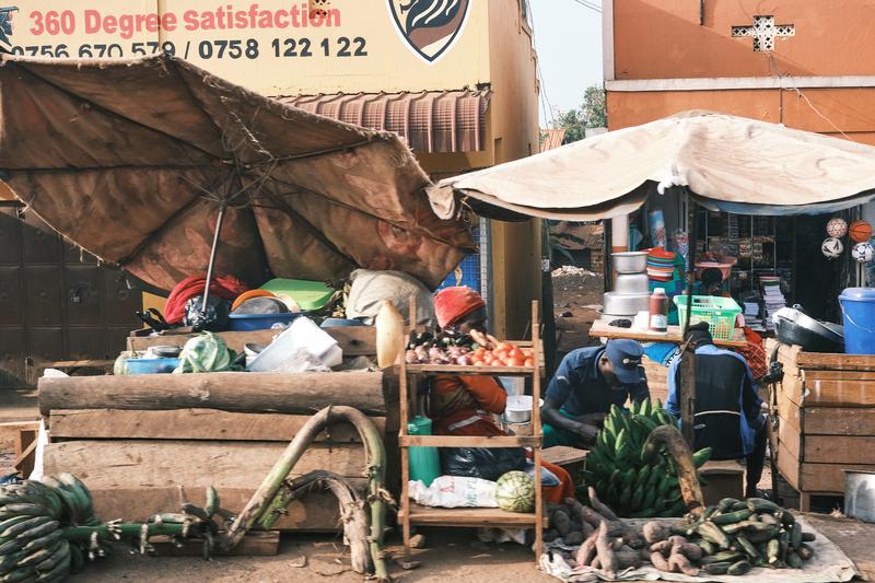Store front and fruit stand, Uganda