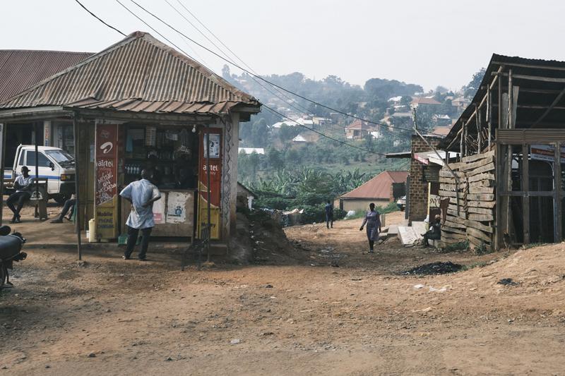 Street views and Airtel mobile kiosk, Uganda