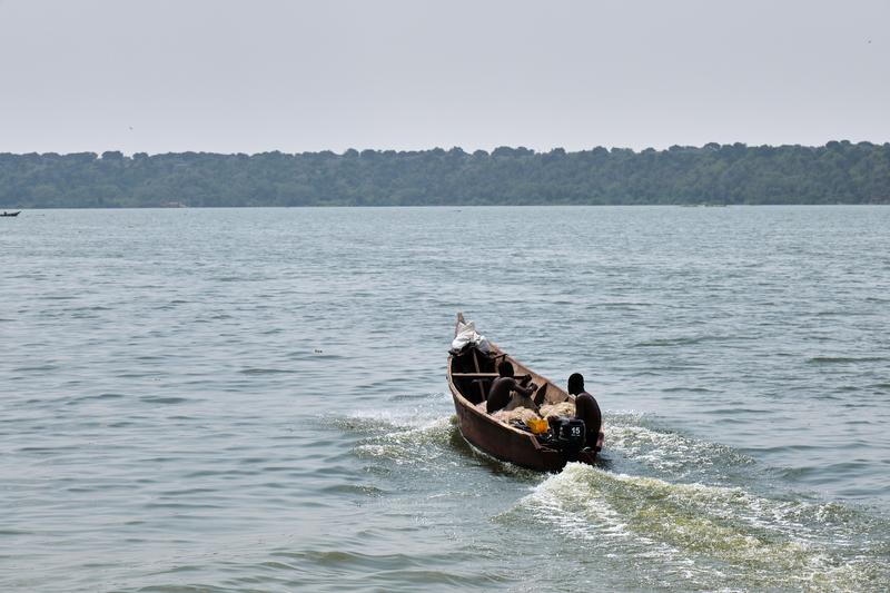 People in a boat on the Kazinga Channel, Uganda