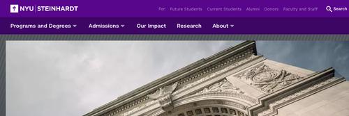 NYU Steinhardt website screenshot