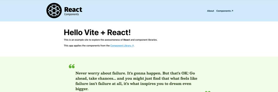 React Components website screenshot